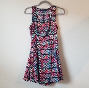 Multicolored sun dress size small zippered